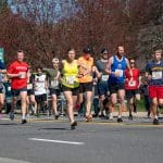 Runners in Lexington on Patriot's Day
