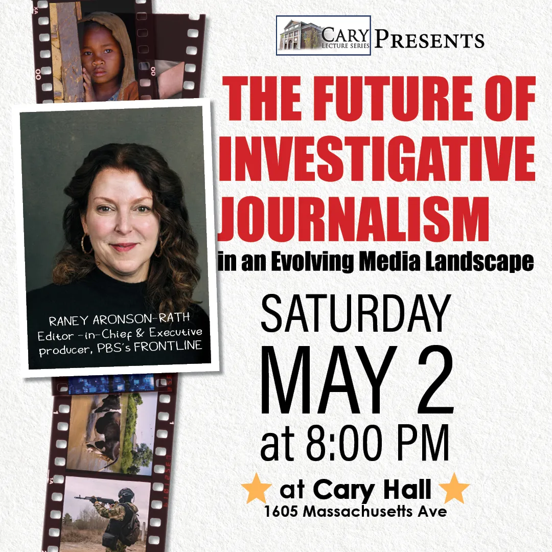 Picture of a flier which states "The Future of Investigative Journalism"